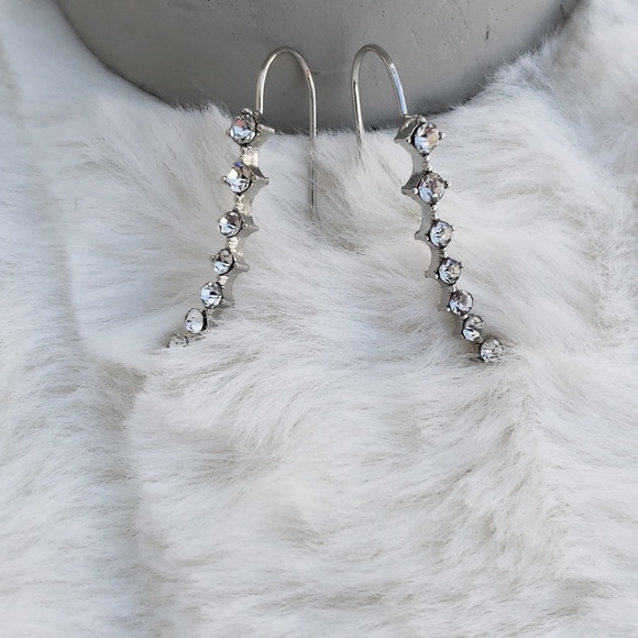 Jewelry - Silver crystal ear hooks